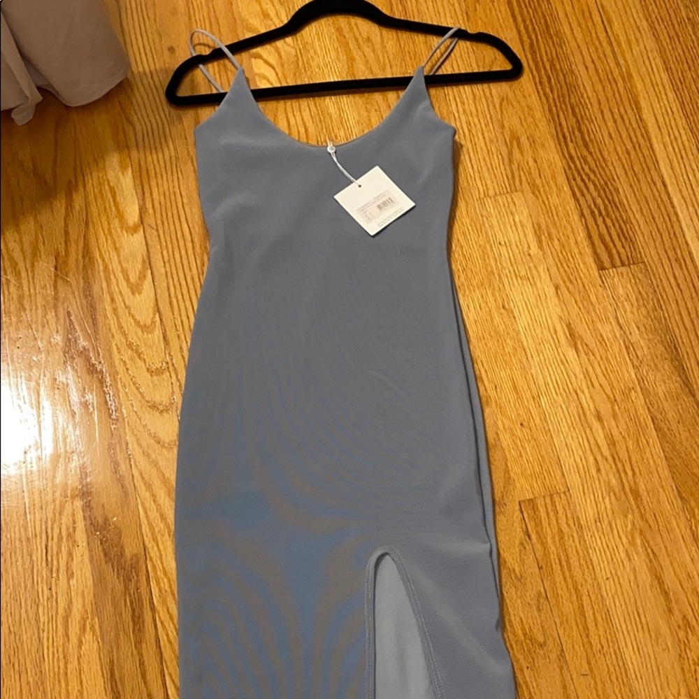 NEW Midi grey/blue Misguided dress